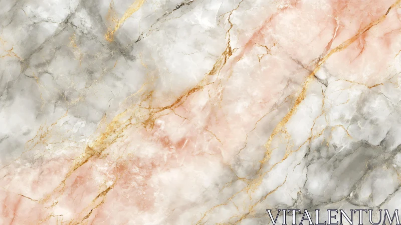 Elegant marble texture with pink, gray, and gold accents in modern style.