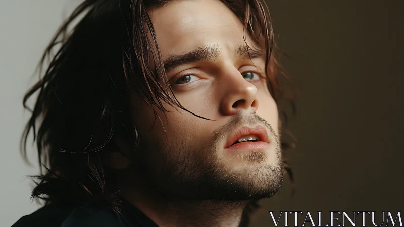 Shallow-depth portrait isolates male subject with soft side lighting