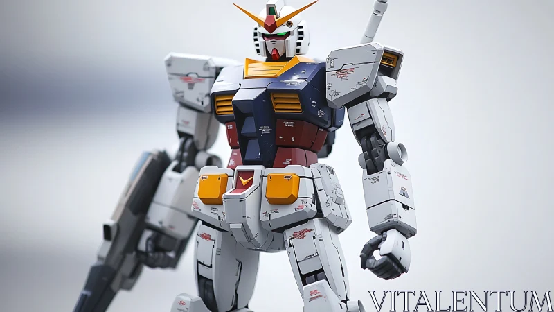 Heroic model robot poised for a quiet rooftop showdown.