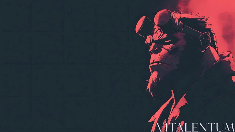 High contrast side portrait with rim-lit goggles and stylized shading