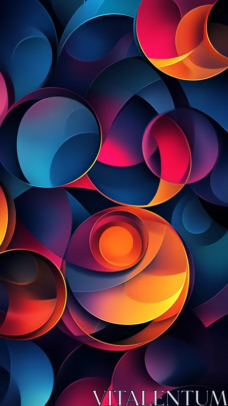 Colorful swirling orbits in a cozy abstract night sky.