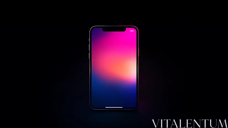 Luminous Gradient Portal: Modern Device Suspended in Digital Darkness