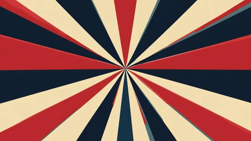 Radial tricolor convergence with geometric burst symmetry.