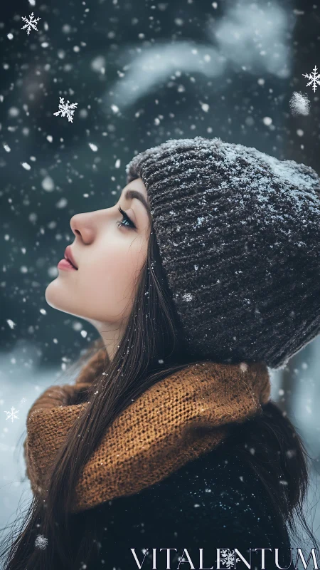 Quiet winter moment with gentle snowfall and soft wonder.