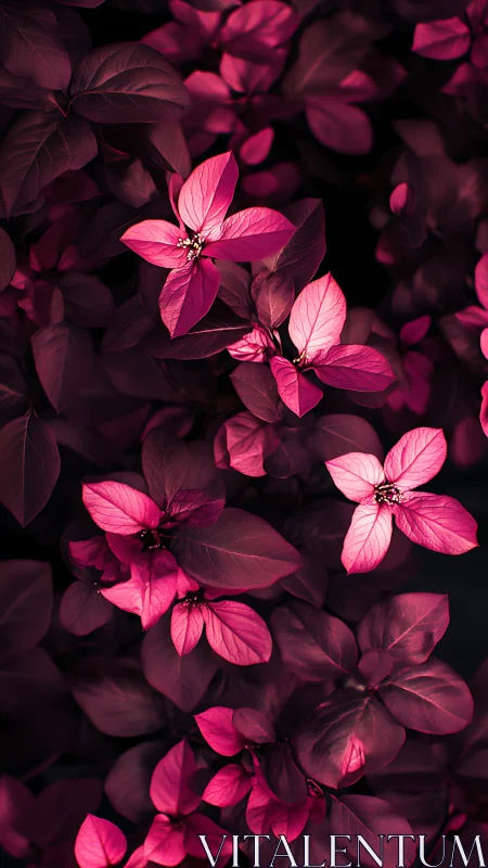 Luminous Pink Petals Dancing in Shadow and Light