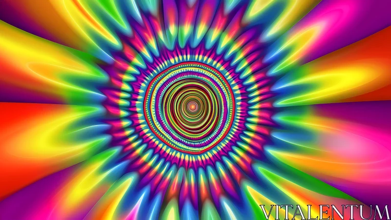 Color vortex hums outward as neon petals spiral forever