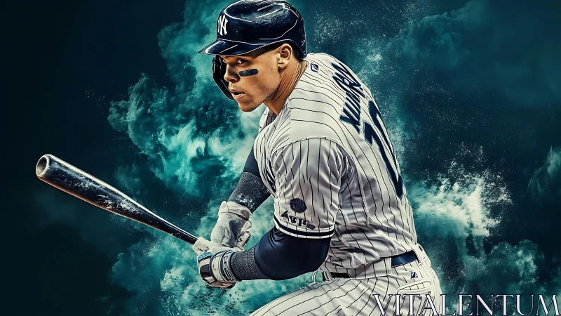 Dynamic baseball batter rendered with high contrast digital compositing