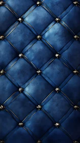 Midnight blue quilted leather lattice with gilded accents.