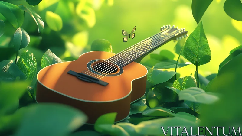 Forest-sheltered guitar lets sunlight strum its resting strings