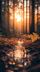 Golden Light Through the Forest. Warmth.