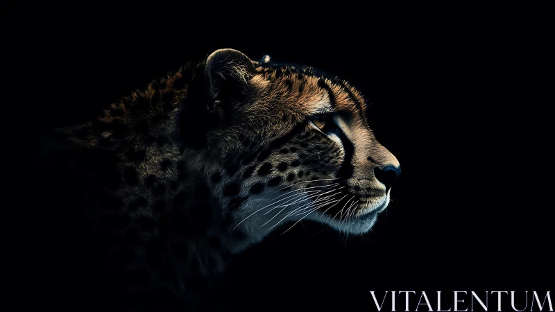 Felid Profile Study: High-Contrast Chiaroscuro Illumination Reveals Morphological Precision.