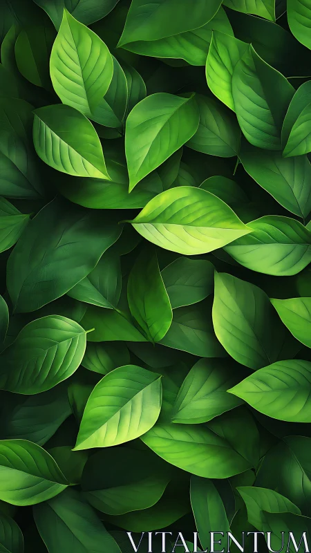 Lush green leaves create a soothing, vibrant natural backdrop
