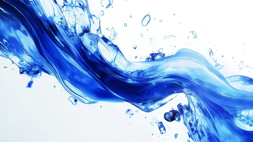 Liquid ribbon of electric blue dancing through silence.