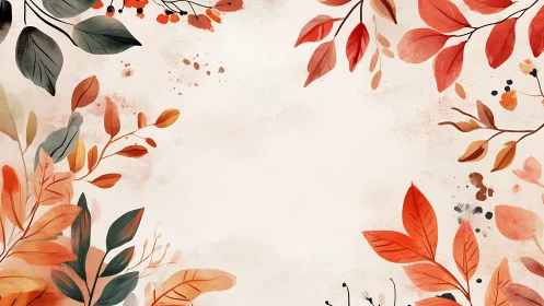 Gentle autumn leaves framing a cozy blank canvas of calm.