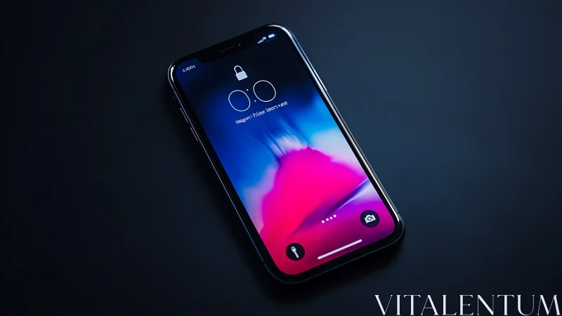 iPhone Unlock Screen with Vibrant Gradient Wallpaper