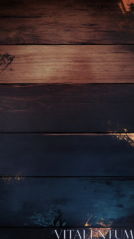 Textured dark wood planks with grunge gradient finish.