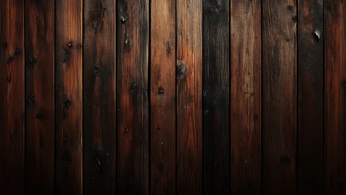 Vertical dark wooden planks with visible grain patterns.
