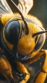 Hyperdetailed hornet macro reveals compound eyes and chitin
