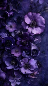 Purple Floral Composition with Dark Roses and Anemones