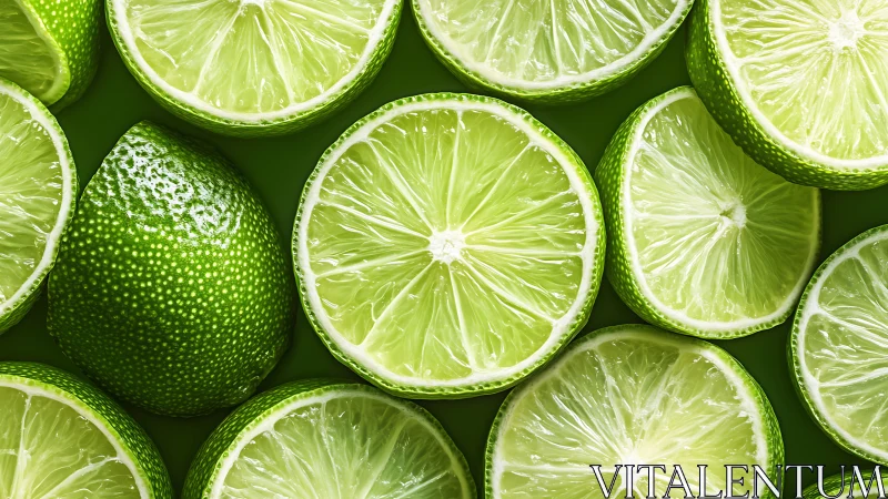 Vibrant lime slices create a fresh, zesty citrus pattern