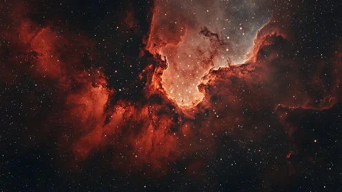 Ionized hydrogen nebula with dense stellar formation front.