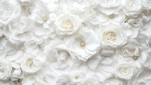 White Floral Composition with Soft Tonal Depth.