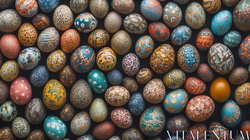 Colorful patterned eggs create a joyful tapestry of tiny artworks