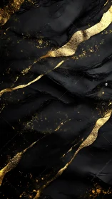 Black textured surface with irregular metallic gold veins.