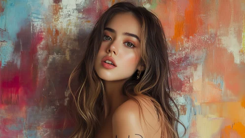 Softly lit portrait celebrates calm beauty and vivid colors