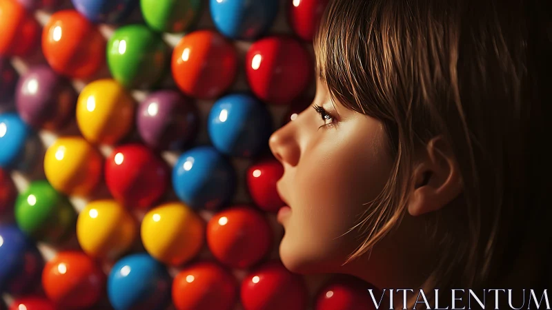 Chrome Reverie: Child Lost in Polished Sphere Dreams.