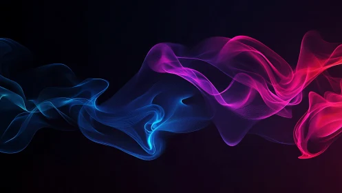 Flowing neon waves in blue, pink, and purple glow.