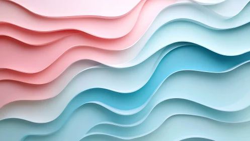 Layered pastel wave forms with glossy fluid gradients.