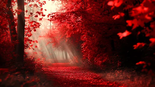 Crimson Cathedral: Where Autumn's Blood Stains the Hallowed Path