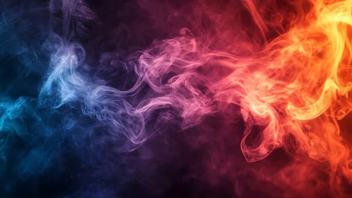 Bilateral colored smoke plumes with high contrast thermal gradient