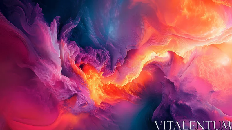 Abstract digital cloud forms display dense color gradients