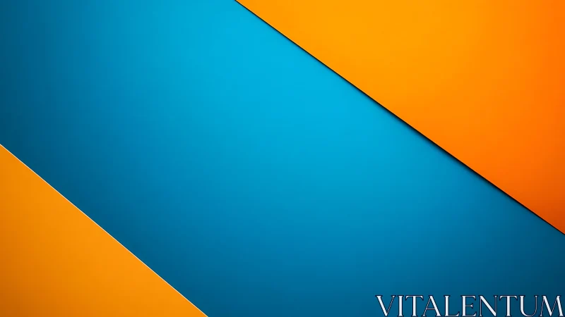 Diagonal orange and blue panels create a bold modern backdrop