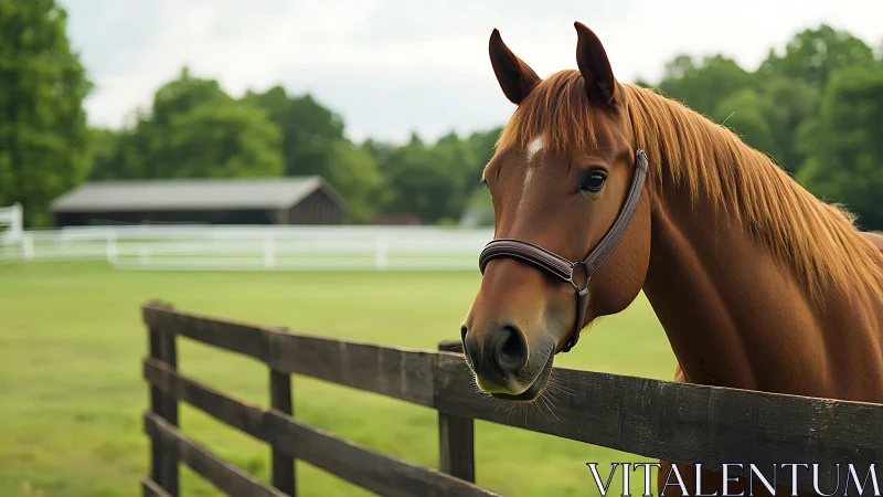 Chestnut daydream leans over the paddock fence to greet you