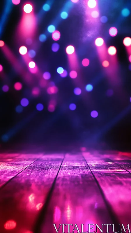 Chromatic stage floor glows under defocused magenta and cyan beams