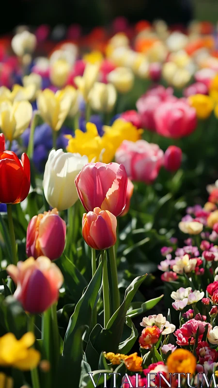 Tulip Garden Cultivars in Bloom.
