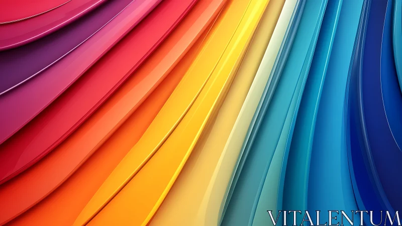 Ribboned rainbow currents sweeping across a glossy sky.