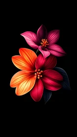 Hybrid Floral Composition: Luminous Gradient Petals.