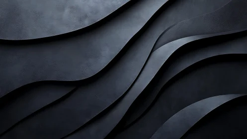 Abstract dark waves with layered texture in modern minimalist style.