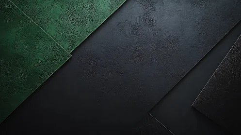 Emerald panels drift over obsidian planes in quiet balance.