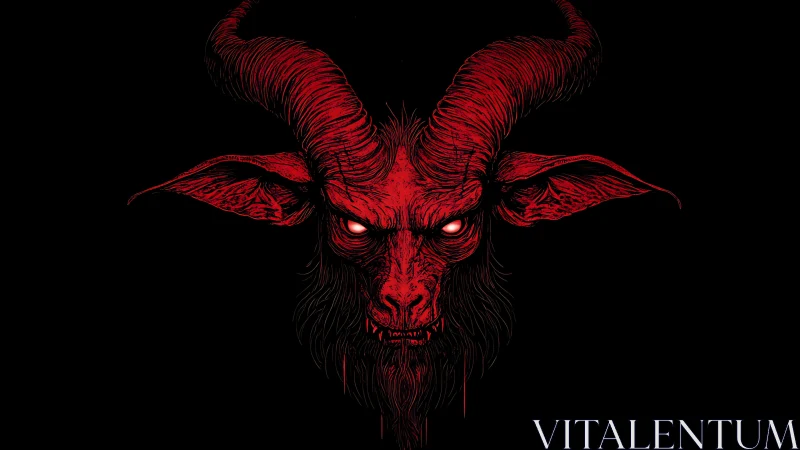 Infernal horned demon portrait blazing from voided night.