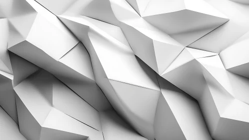 Geometric white facets form a sculpted abstract landscape.