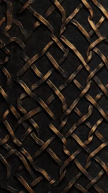 Interwoven metallic strands form a dark geometric lattice
