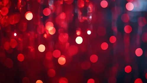 Vibrant Red Bokeh Light Abstract for Festive or Romantic Themes.