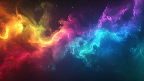 Spectrum nebula waves in deep space style digital art.