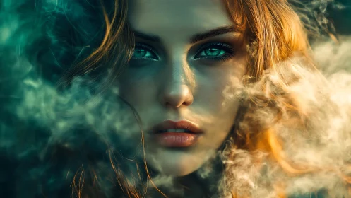 Stormbright gaze carves emerald tunnels through rising mist