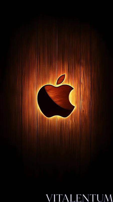 Luminous Bitten Fruit Glows Against Weathered Wood Backdrop.